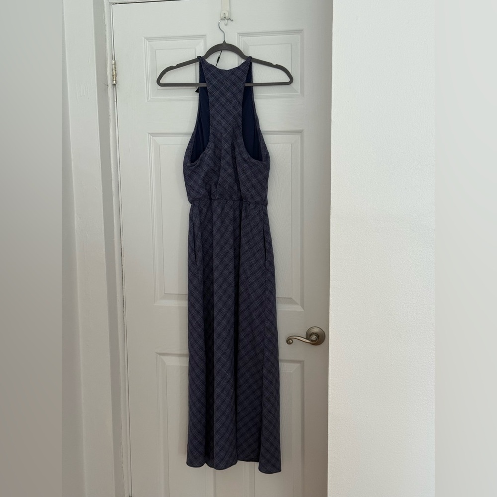NEW Massimo Dutti Long Checkered Dress with Back Detail - Picture 2 of 12